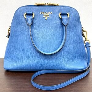 Prada Vitello Daino leather dome handbag Blue